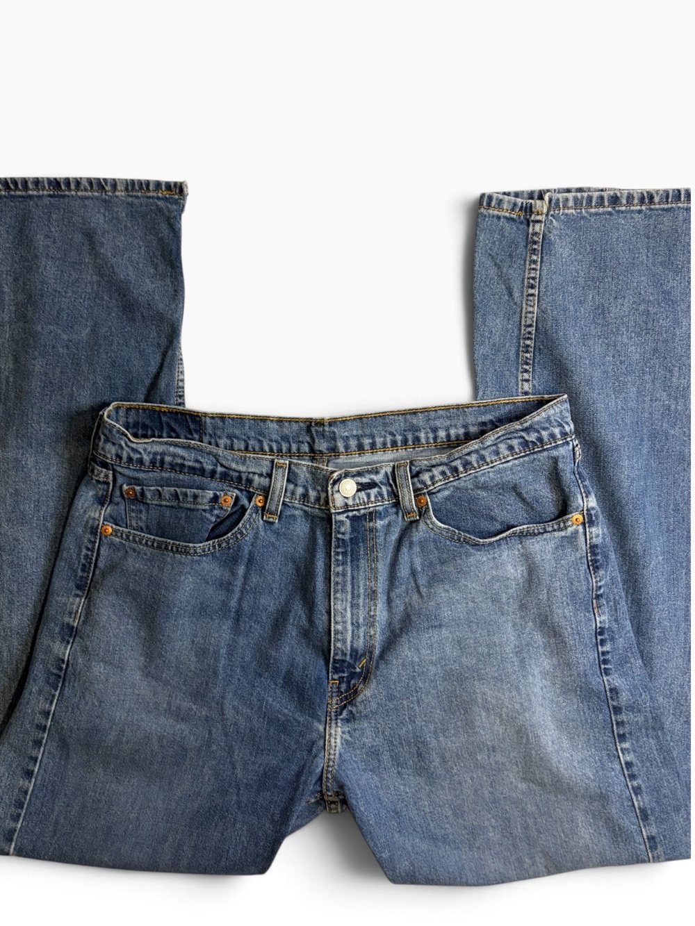 Levi’s 505 Men’s Jeans 36x32 Medium Wash Straight Leg Hem Fraying